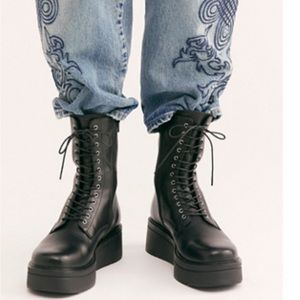 Free People Tara Lace-Up Boots | Black